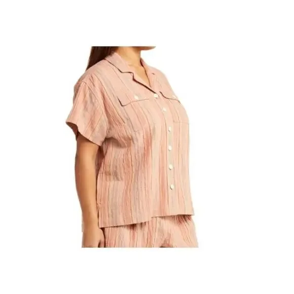 Madewell‎ Women Oversized Stripe Cotton Linen Camp Shirt Small New - Picture 12 of 12